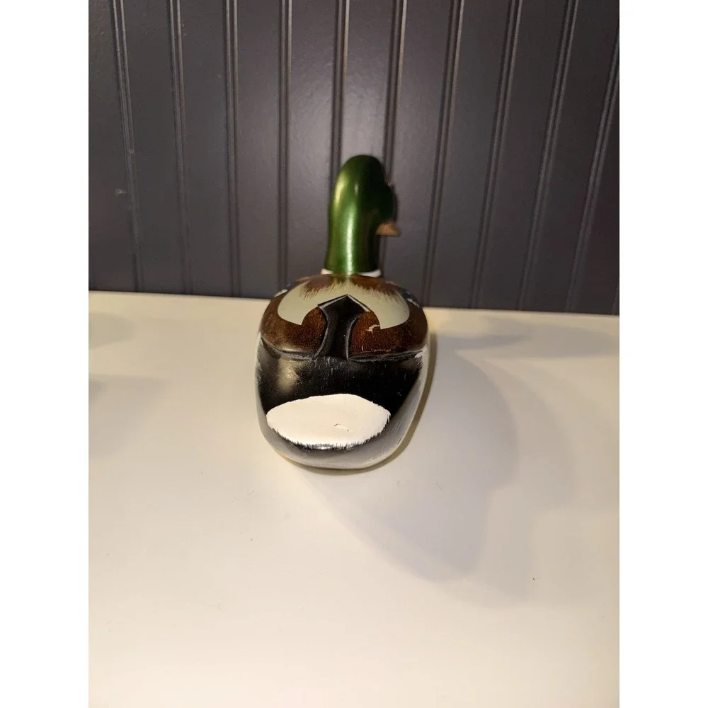 vintage hand-painted wooden mallard duck decoy